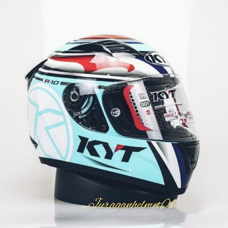 helm full face kyt r10 Aqua Marine original