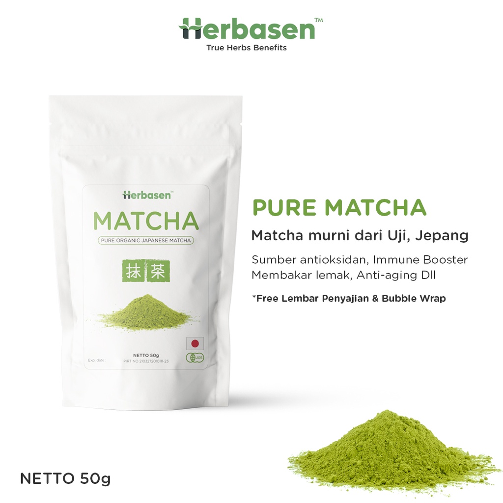 

Pure Japanese Matcha Powder 500 Gram 100% Bubuk Murni Tanpa Gula 100% Asli & Halal Asli Import Dari Uji Jepang Grade A Premium - Herbasen