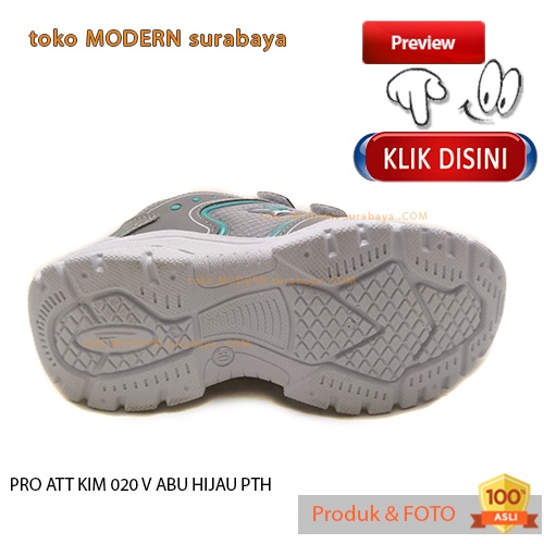 Sepatu anak sepatu sneakers kets velco PRO ATT KIM 020 V ABU HIJAU PTH