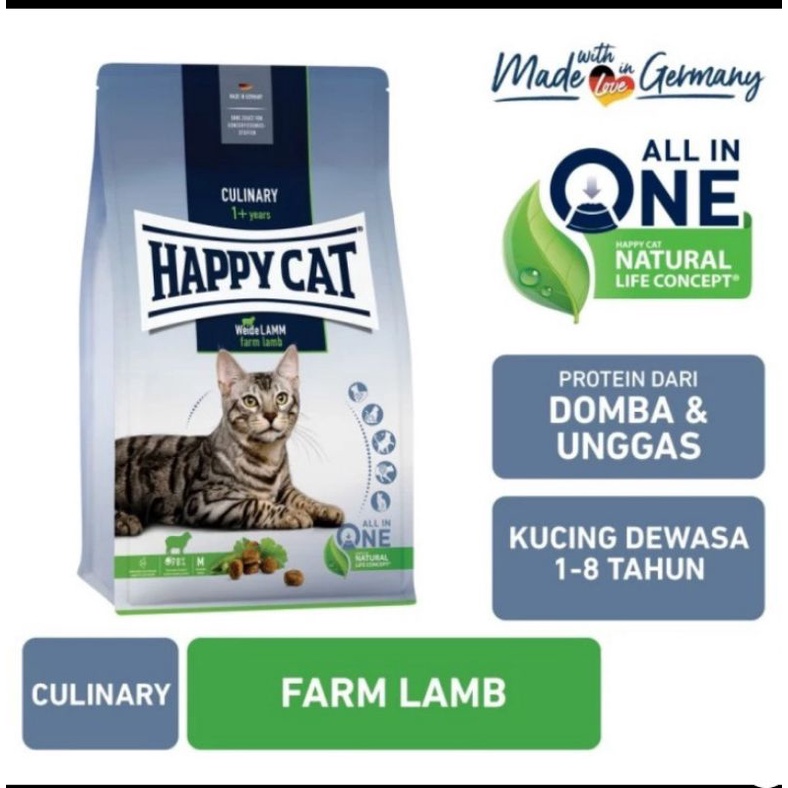 Happy Cat Farm Lamb Adult 500g Repack / Makanan Kucing Happy Cat Lamb