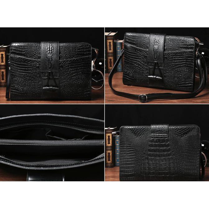 Clutch Pria Handbag Cowok Import Kulit Buaya Croco - Hti0015
