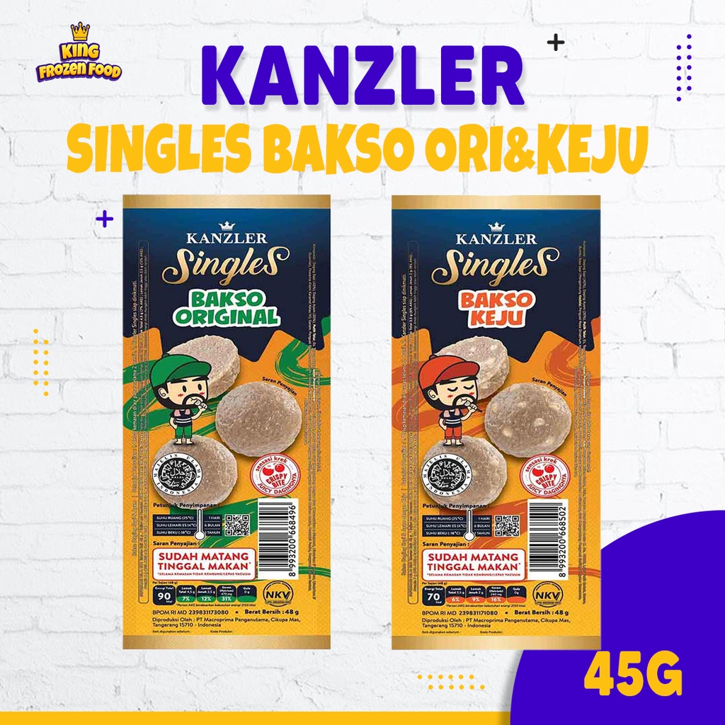 Kanzler Singles Bakso Original&amp;Keju 4pcs