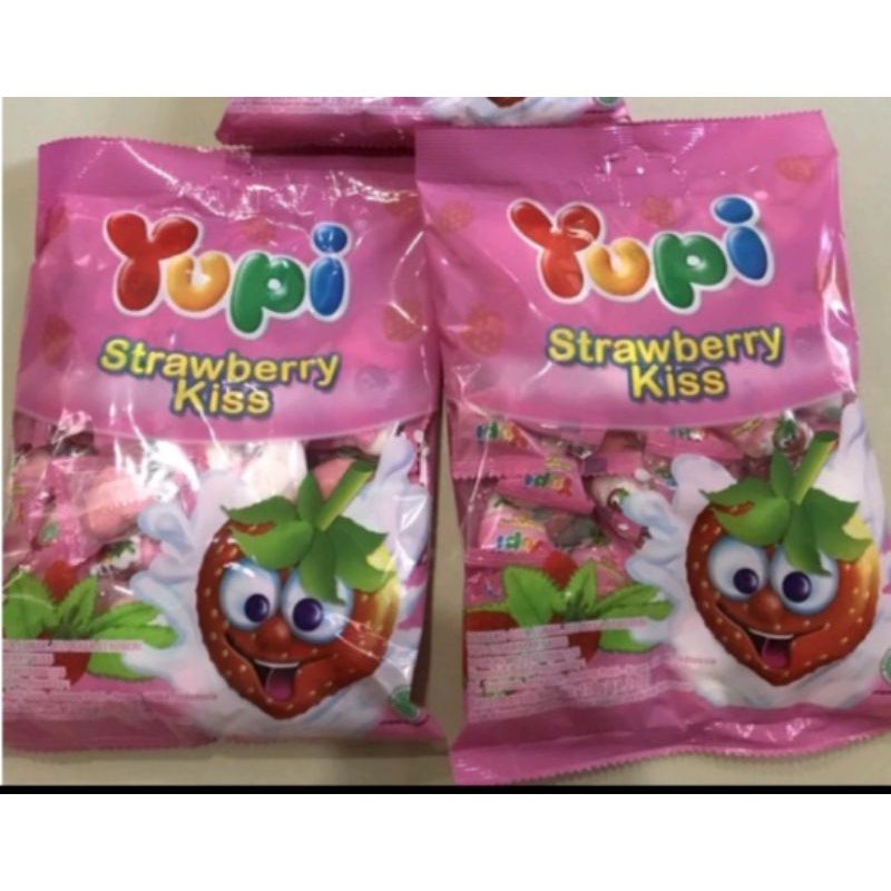 

120gr ] Permen Yupi Kiss Strawberry Sak Pak 120gt