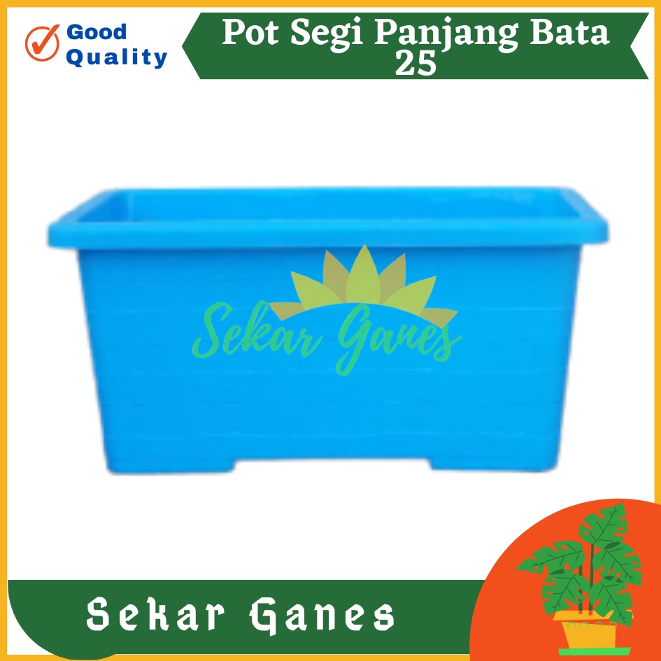 Pot Segi Panjang Bata 25 Cm Pastel Pink Hijau Biru Pot Bunga Panjang Roemah Pot Kotak Bagus