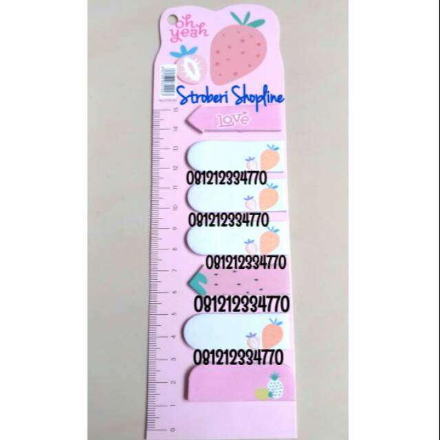 

Sticky Notes Strawberry + Penggaris