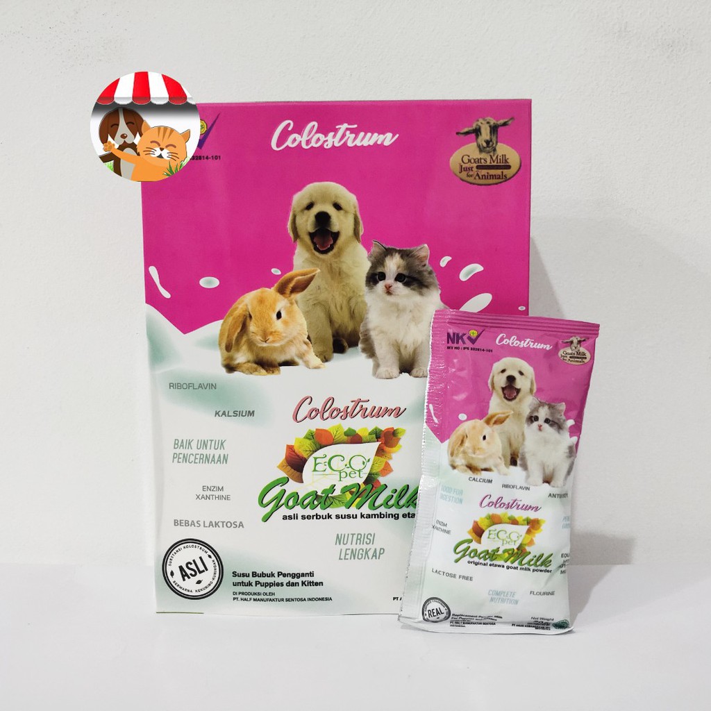 Eco Pet Goat milk colostrum 1 Box isi 10 sachet - Susu Kambing Untuk Hewan