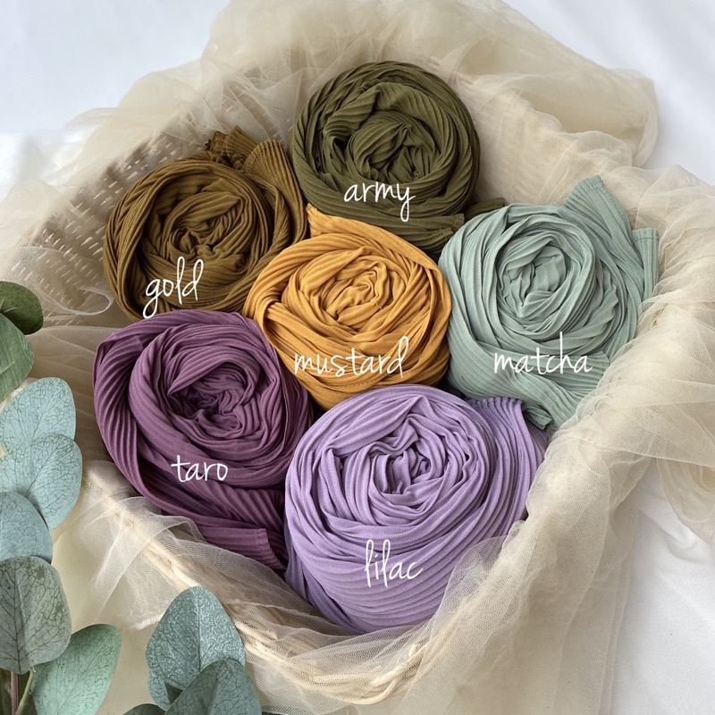 Pashmina Plisket Premium Part 1 FULL TANPA GARIS TENGAH