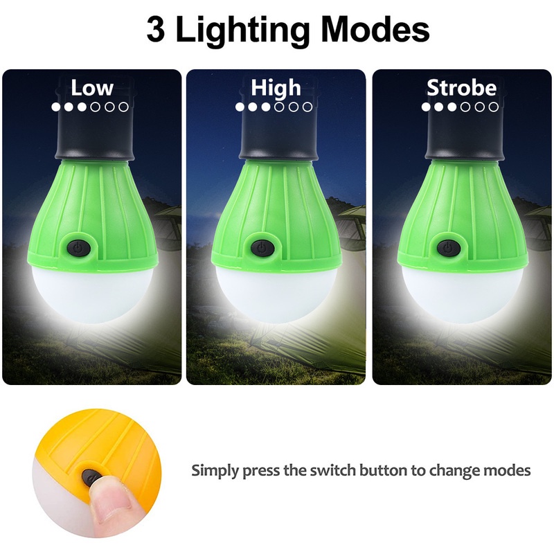 Lampu Gantung 3 LED Portable Untuk Camping / Outdoor / Memancing