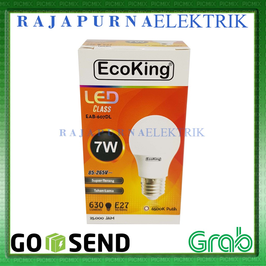 LAMPU LED 7W - 7 watt ECOKING SUPER TERANG - TAHAN LAMA (PAKET 10Pcs)