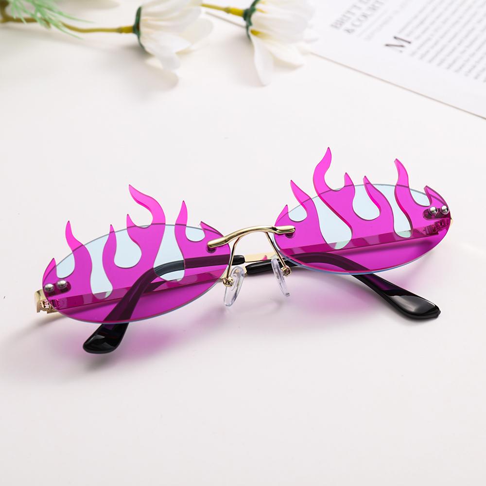 Lily Flame Kacamata Cosplay Eyewear Shades Rimless Sunglasses