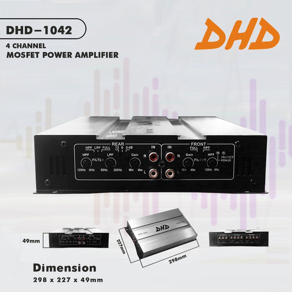 DHD-1042 Amplifier 4 channel (Power Amplifier Mobil)