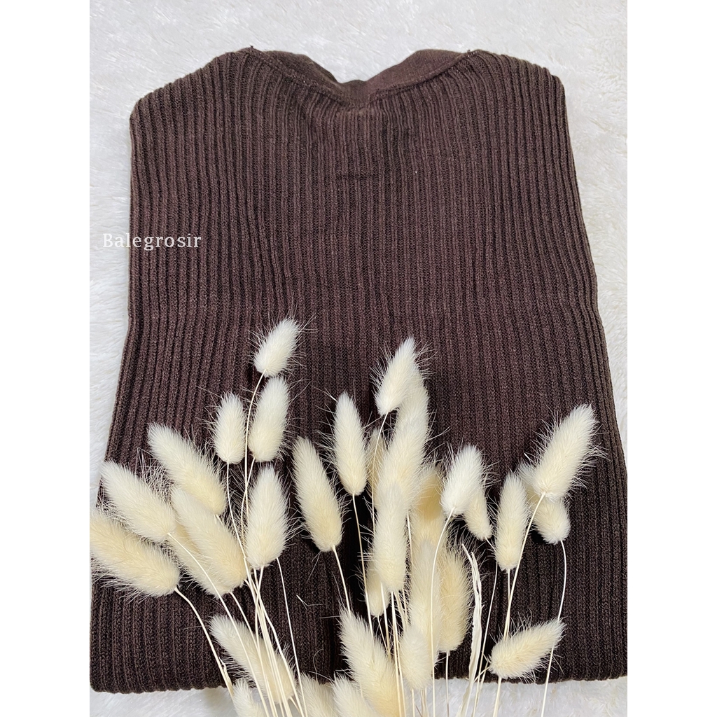 Cardigan Rajut Halus Long cardigan Belle oversize-Belle Coklat Tua