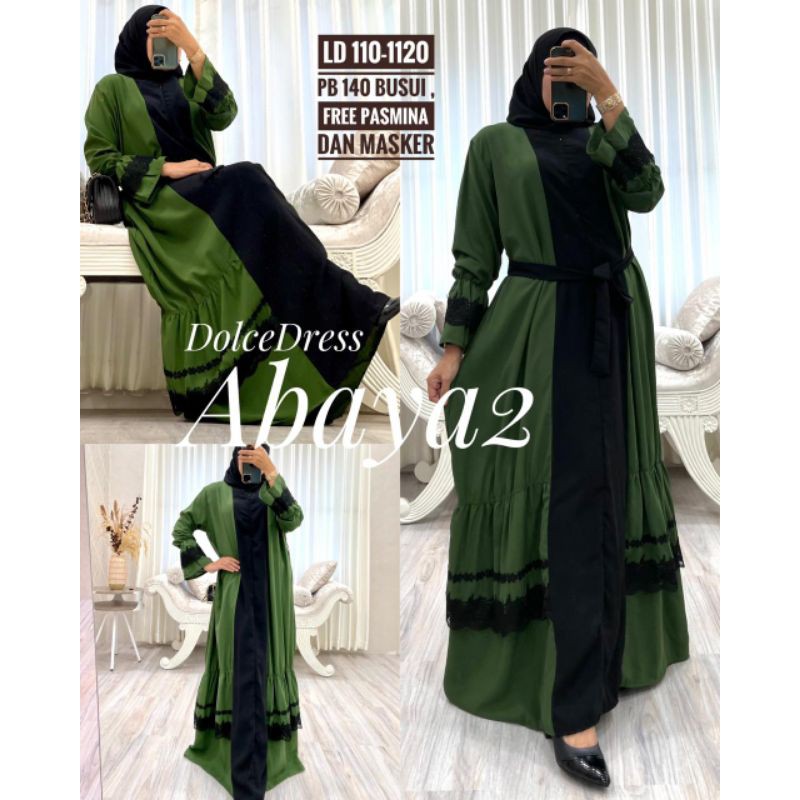 Daster arab DOLCE ABAYA Gamis Syar'i Dress Mewah