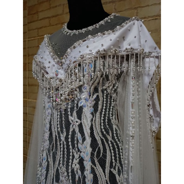 kebaya akad putih mewah full Payet jepang