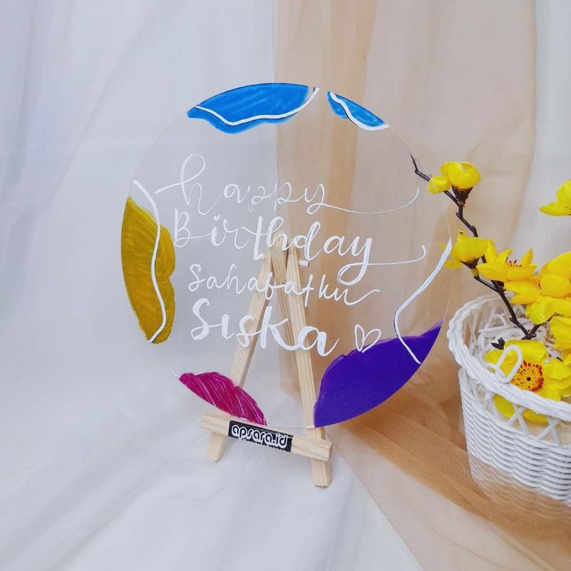 

KADO lettering on acrylic bulat background d20cm