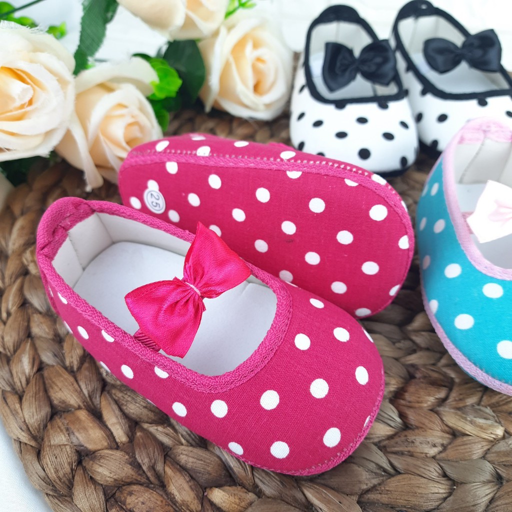 [TAMAN SEPATUKU] SEPATU TRENDY MURAH PREWALKER ANAK PEREMPUAN 0-12 BULAN MOTIF POLKADOT  FPX08