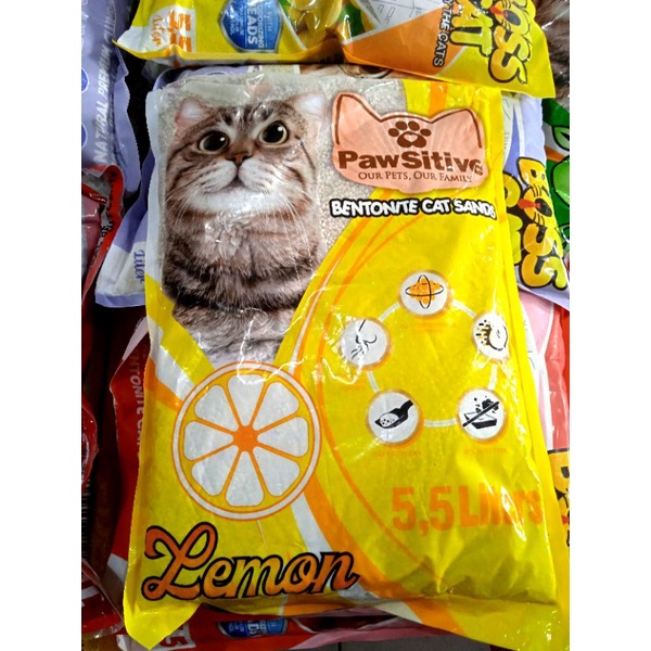 pasir pawsitive bentonite 5.5litter aroma lemon