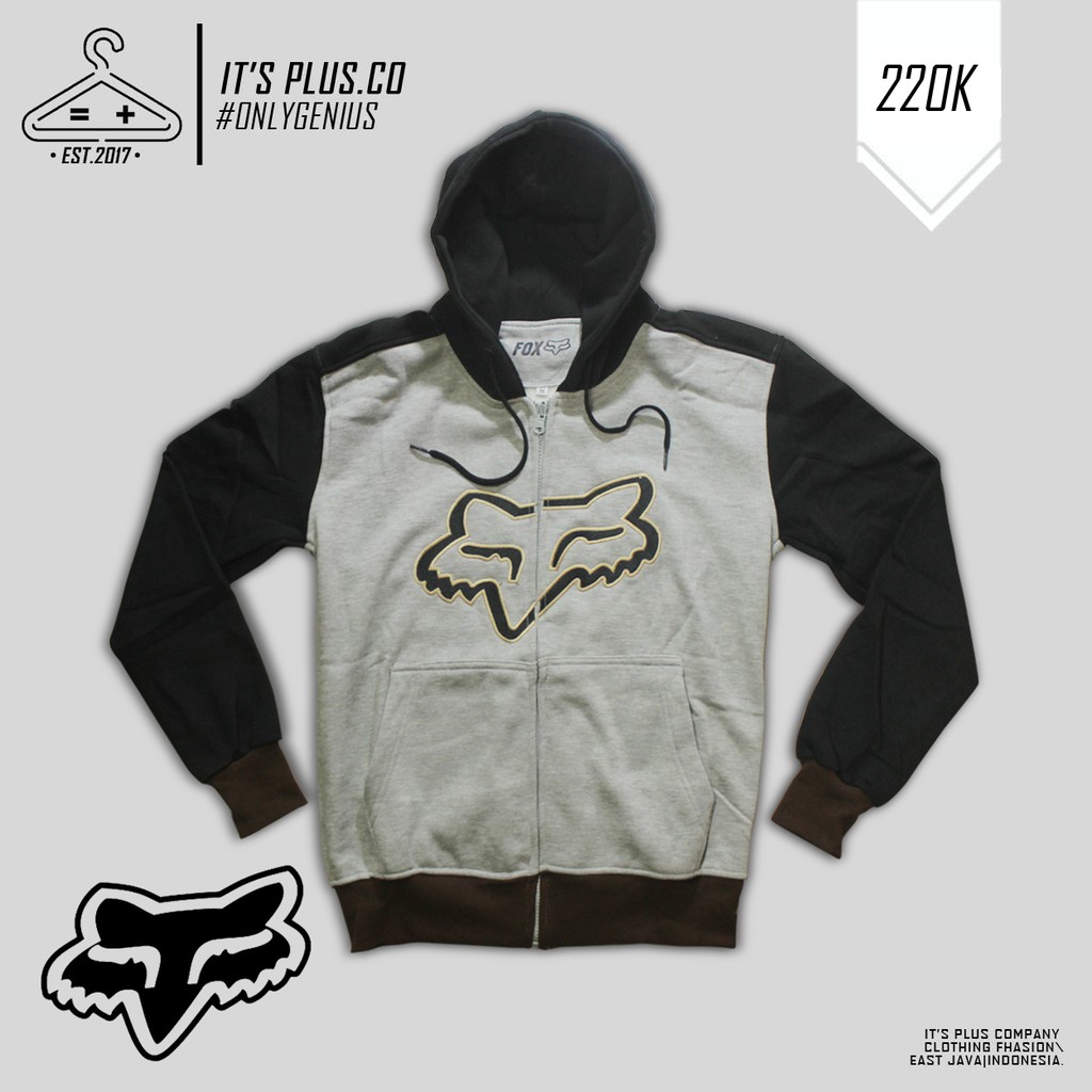 Jaket Hoodie Sweater Motocross Fox Basic Racing Team - Jaket Trail - Jaket Offroad - Jaket Fox