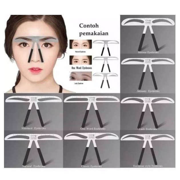 Pengukur Alis With Box / Penggaris Sulam Alis + Kotak / Eyebrow Balance Ruler / GIMO Penggaris Alis Eyebrow Ruler Measure Shaping Tool