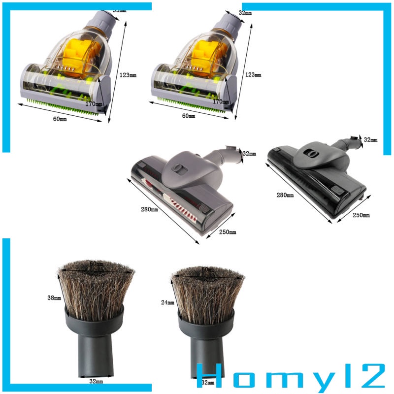 [HOMYL2] Replacement Round Dusting Brush Short Horsehair Vacuum Attachment 32mm