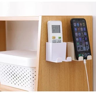 Gantungan Hp Tembok Remote 2 IN 1 Tempel Dinding Rak Colokan Charge HP Multifungsi Serbaguna
