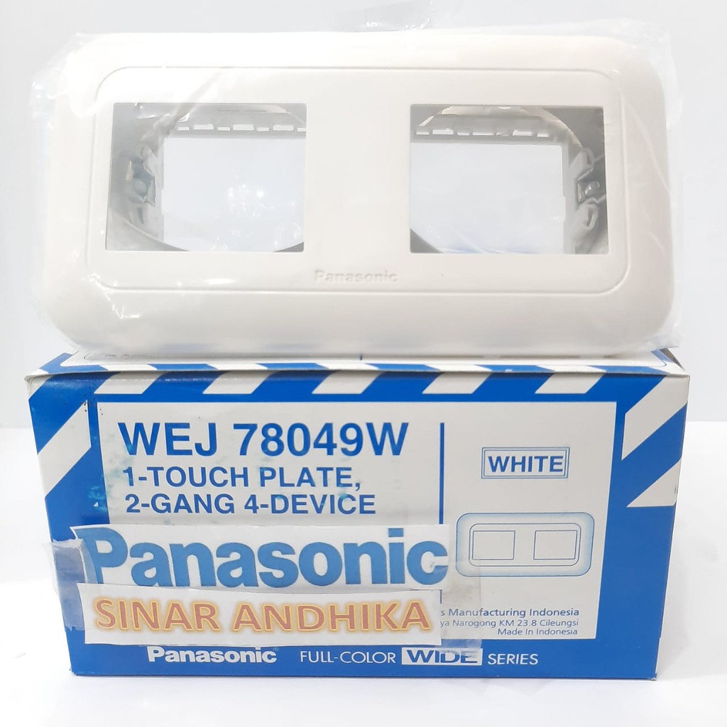 FRAME SAKLAR 2 GANG 4 DEVICE PUTIH PANASONIC WEJ 78049