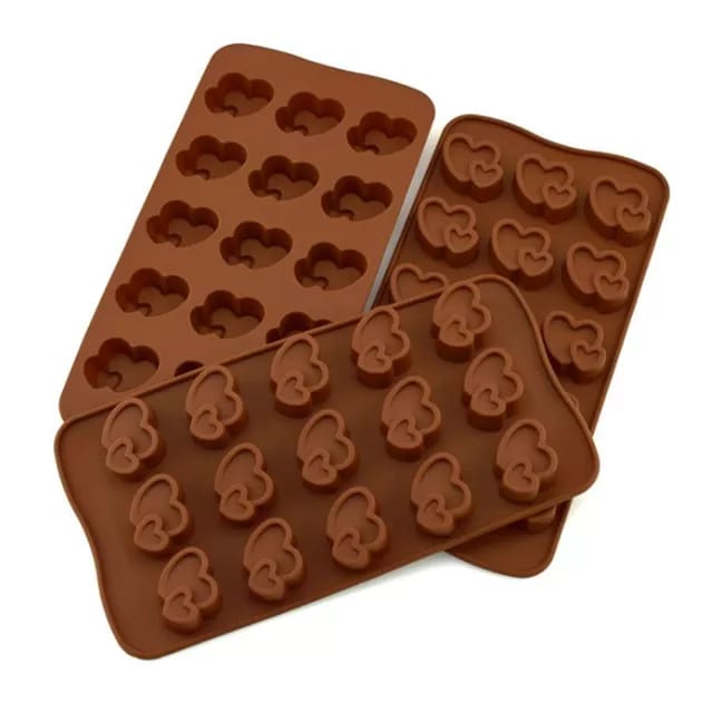 Cetakan Coklat Silicone Love double 15 Grid Cetakan Coklat Jelly Pudding es Batu Love 15 Lubang Silicone Molds Baking Chocolate