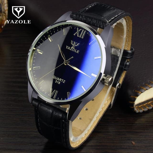 Yazole 318 Jam Tangan Pria Original Quartz Watches - Black/Black Dial