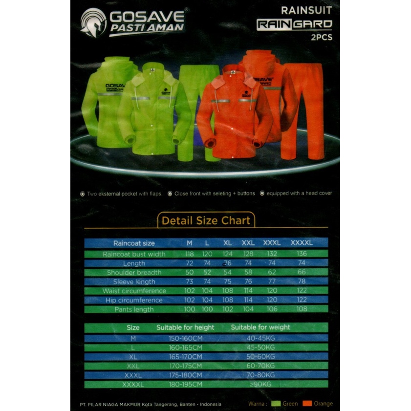 Jas Hujan RAINSHIELD Industrial Safety Raincoat Setelan Baju Celana Motor Tebal dan Modis