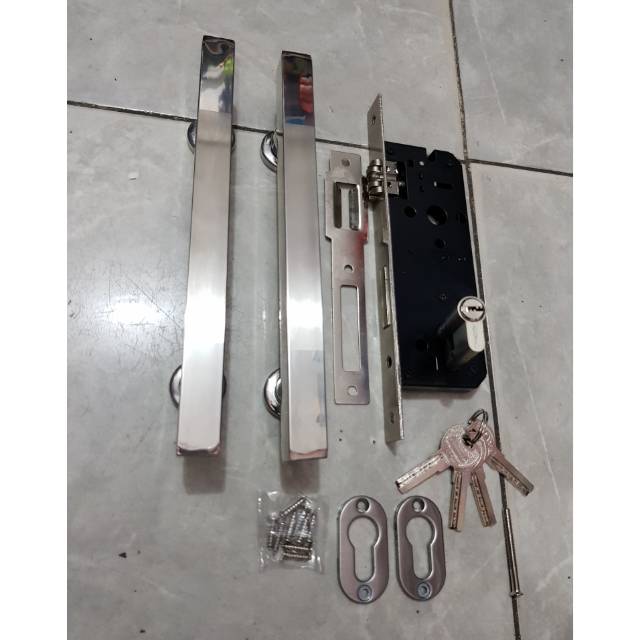 Paket handle pintu stainless 25cm 1set body pelor