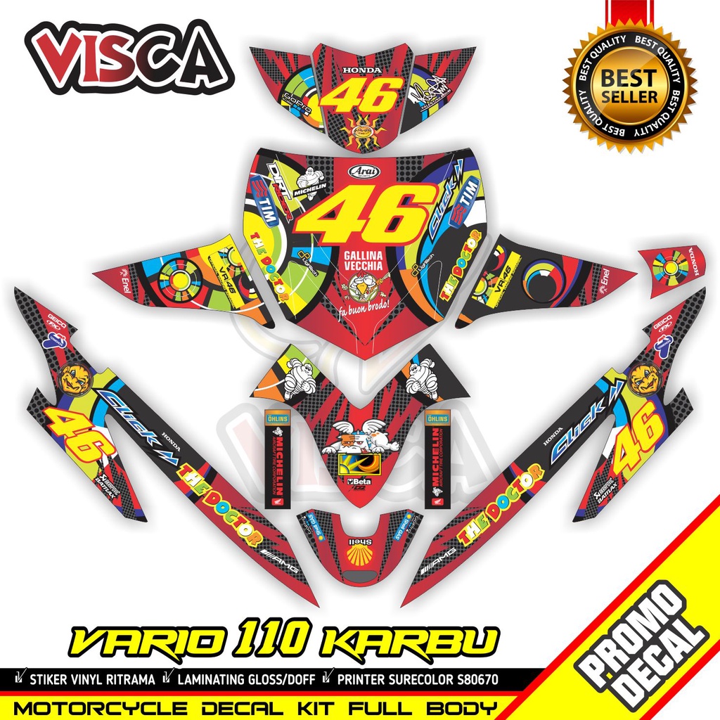 Decal Vario 110 Karbu Full Body Stiker Vario 110 Karbu Lama Striping Vario 110 Karbu Lama Variasi su