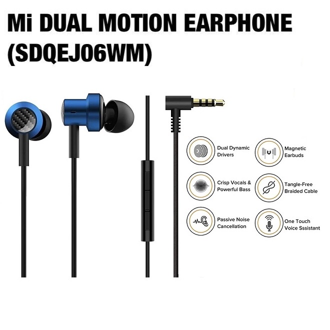 XIAOMI MI Dual Motion Dual Driver Magnetic In-Ear Earphone - SDQEJ06WM - Earphone Terbaru dari XIAOMI dengan DUAL DRIVER