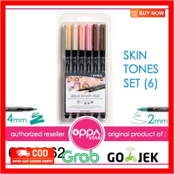 

(BISA COD) Brush Pen Set Lyra Aqua Brush Duo Pen Skin Stones Set 6 - 6521062