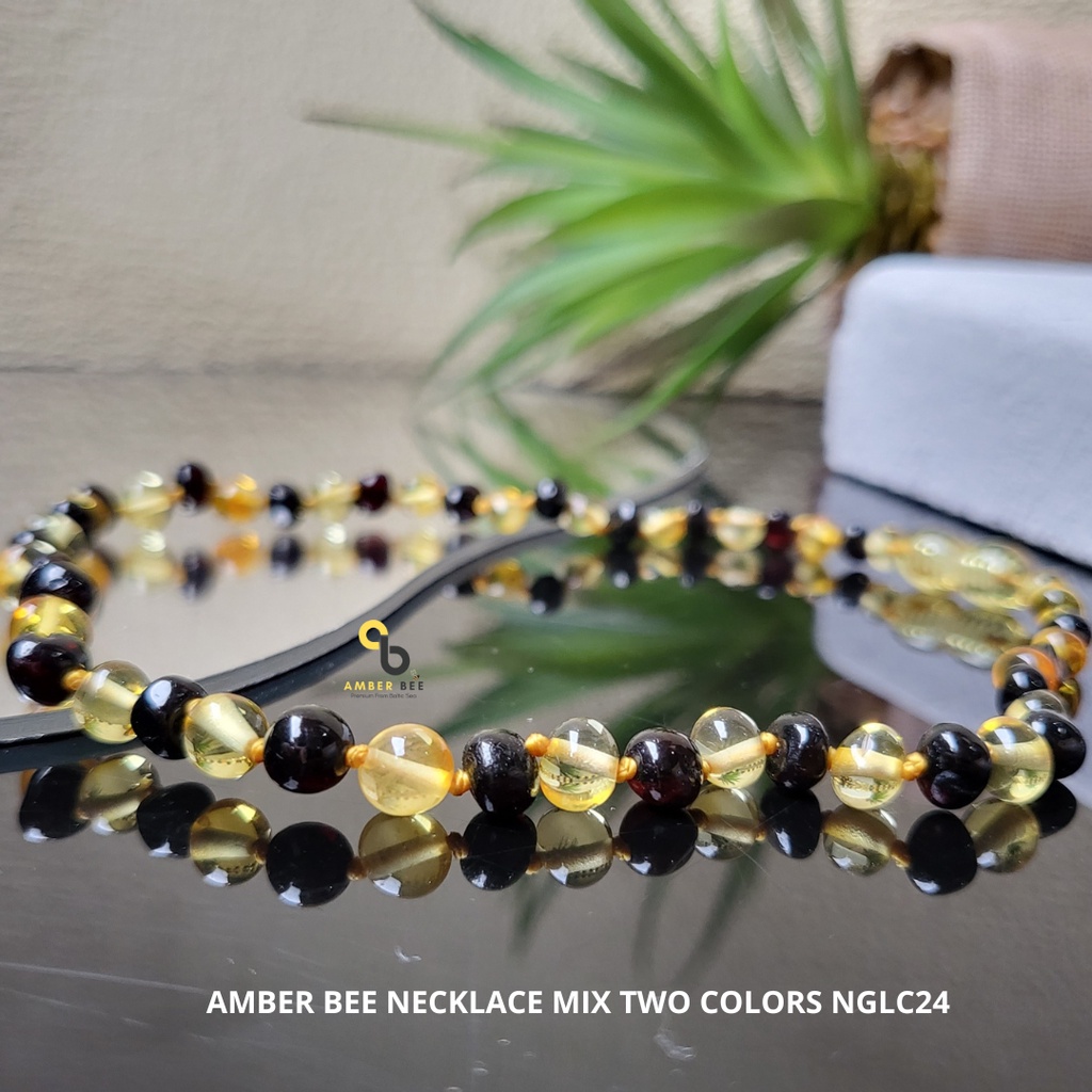 Kalung Amber Anak Premium Glossy Lemon Cherry NGLC24 By Amber Bee