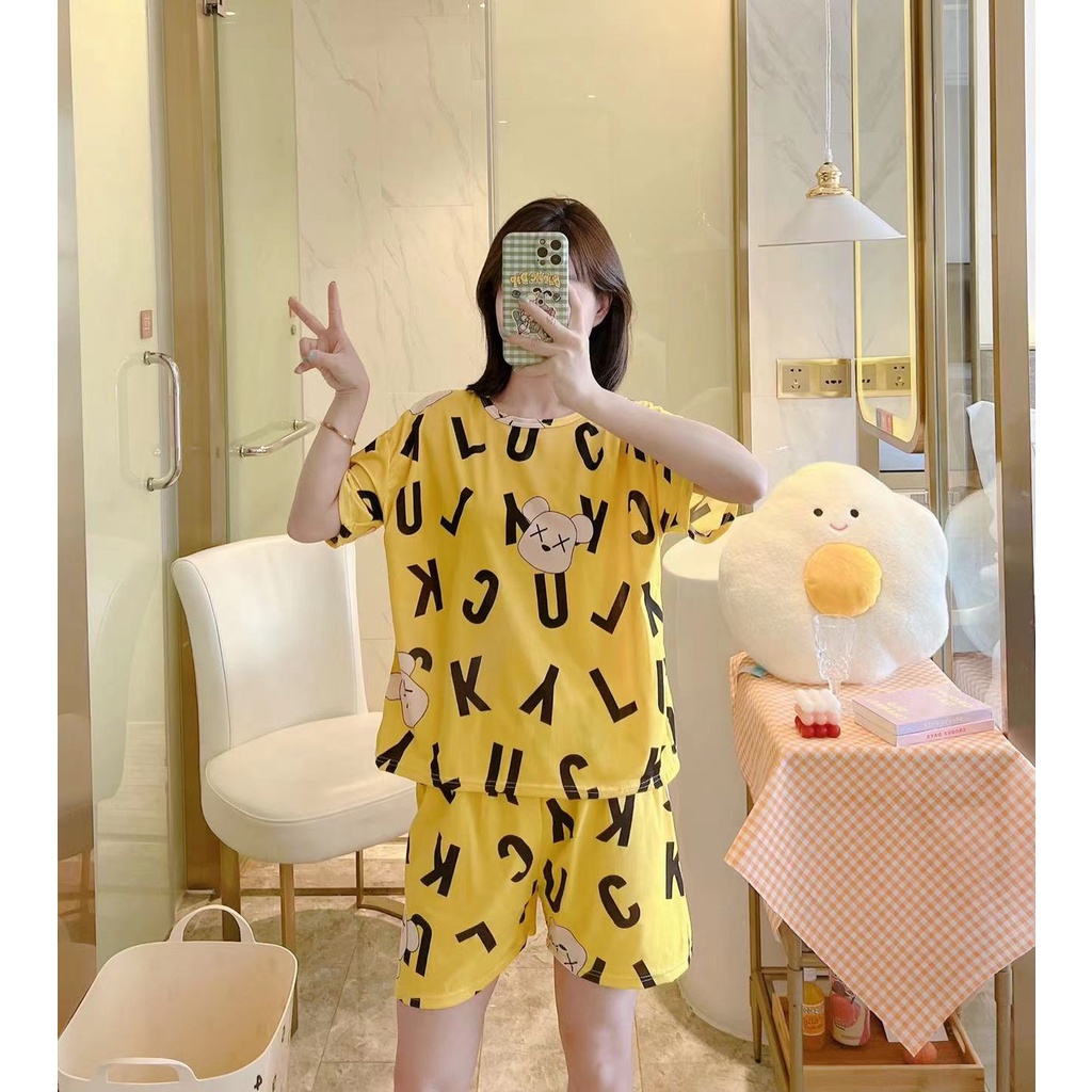 PIYAMA BAJU TIDUR WANITA CP PP IMPORT SANTAI BAHAN KAOS SPANDEKS-5