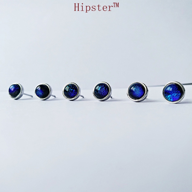 Best-Selling New Type round White Gold Sapphire Stud Earrings