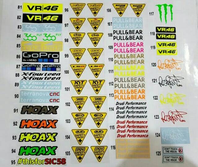 Sticker Visor Sticker Helm Sticker Cutting