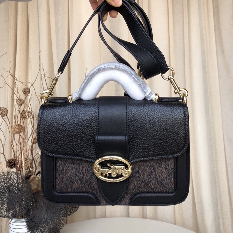 Jual Coach Top Handle Mahogany in Signature Canvas Shoulder Bag