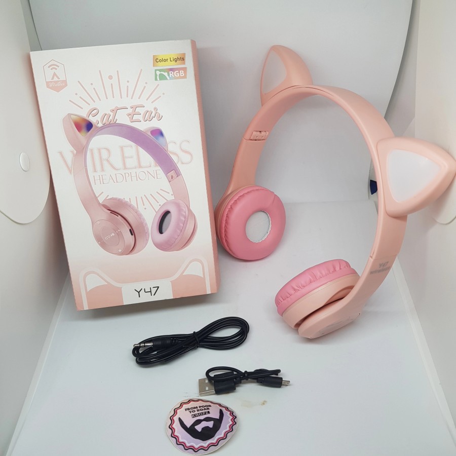 HEADPHONE BANDO Y47 BLUETOOTH KUCING