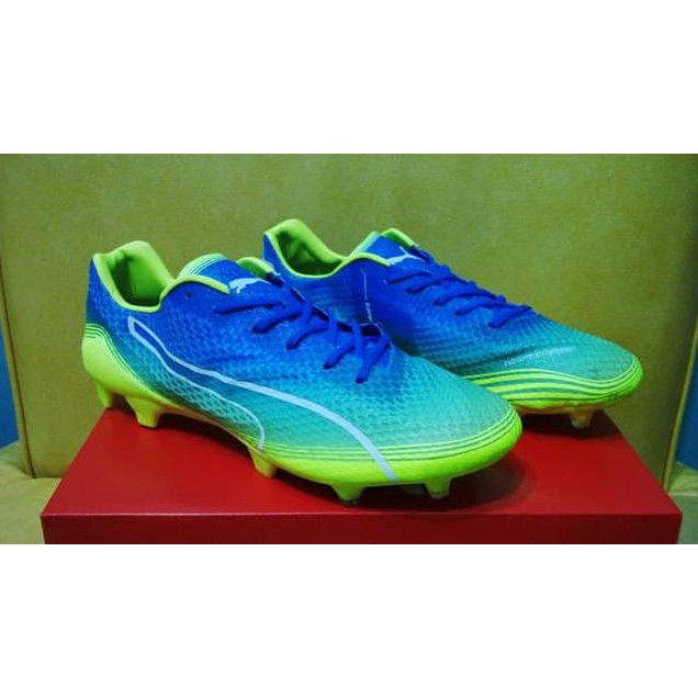 Sepatu Bola / Soccer Puma Evospeed Fresh Blue Safety Yellow - Fg