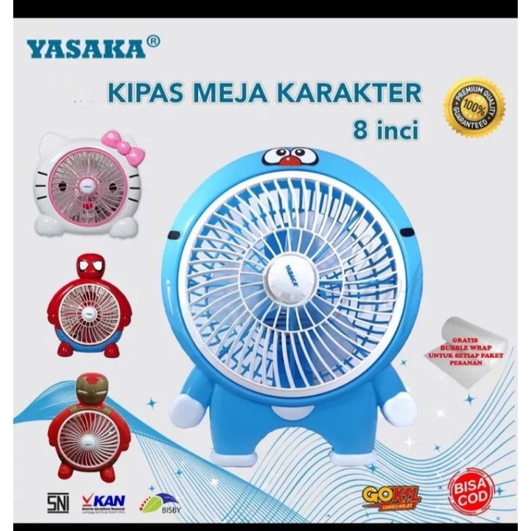 yasaka kipas karakter, kipas meja 8 inch,