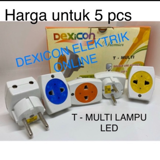 Steker T Multi/colokan T Multi/T Multi led warna/steker T Multi murah/T multi indikator lampu