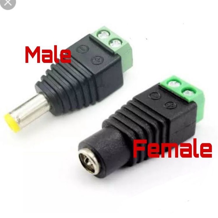 Jek DC male female konektor jack power sambung adaptor connector DC