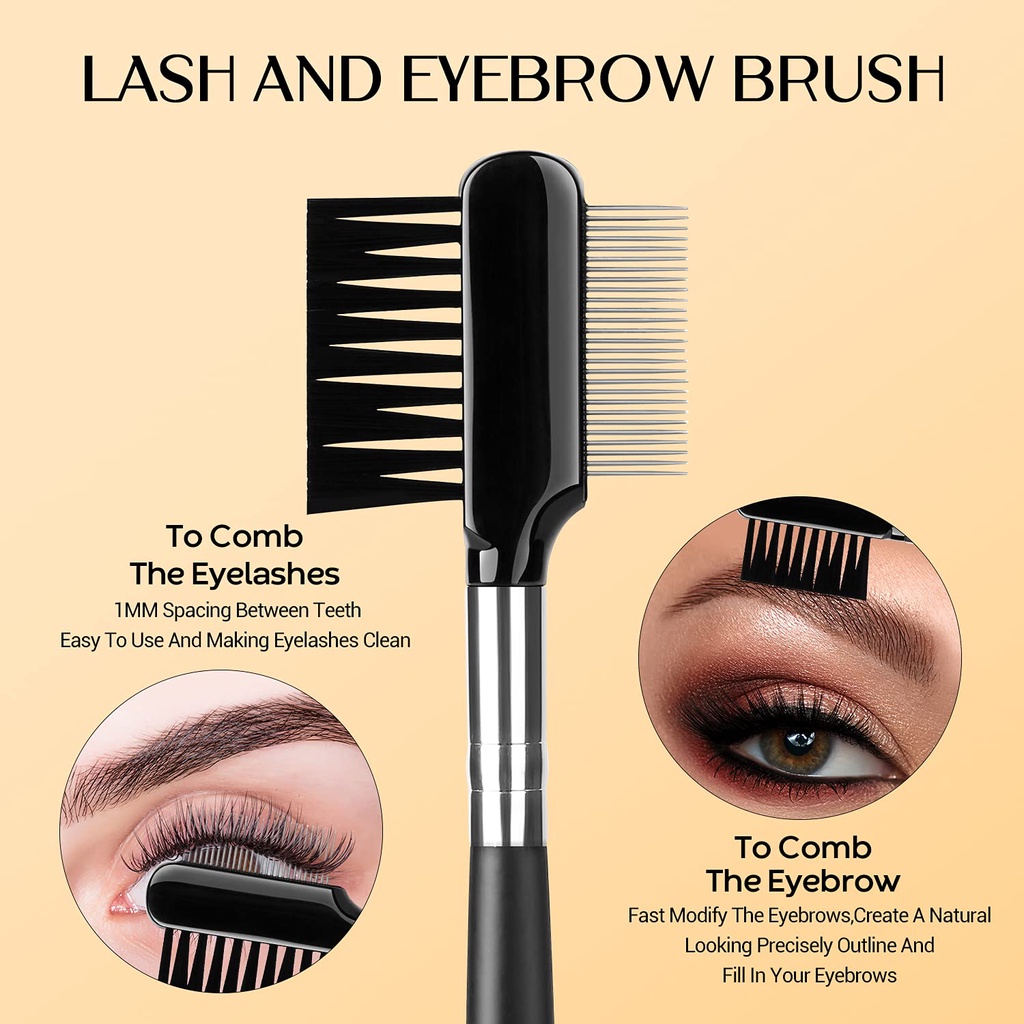 EYELASH COMB AND BRUSH -  Stainless Steel Eyelash &amp; Brow Comb and Brush