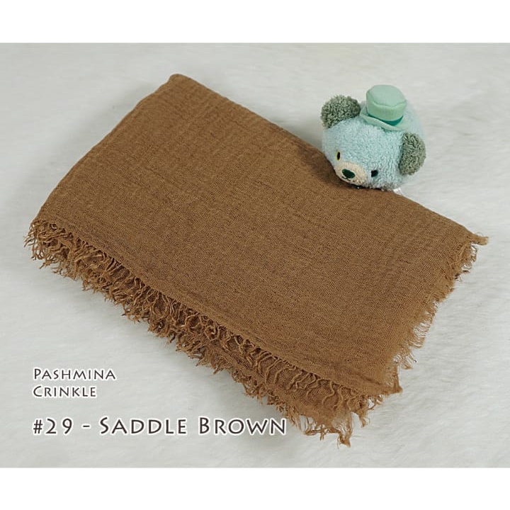 pashmina kusut polos / hijab pashmina crinkle premium-saddle brown