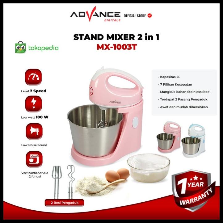 Advance Stand Mixer Mx1003T Kapasitas 2Lt Garansi Resmi 1 Tahun