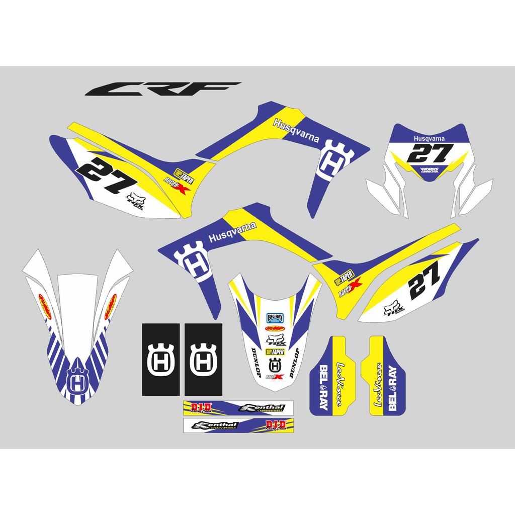 Stiker Decal Honda CRF 150 L Custom Husqvarna Full Body Sticker Custom