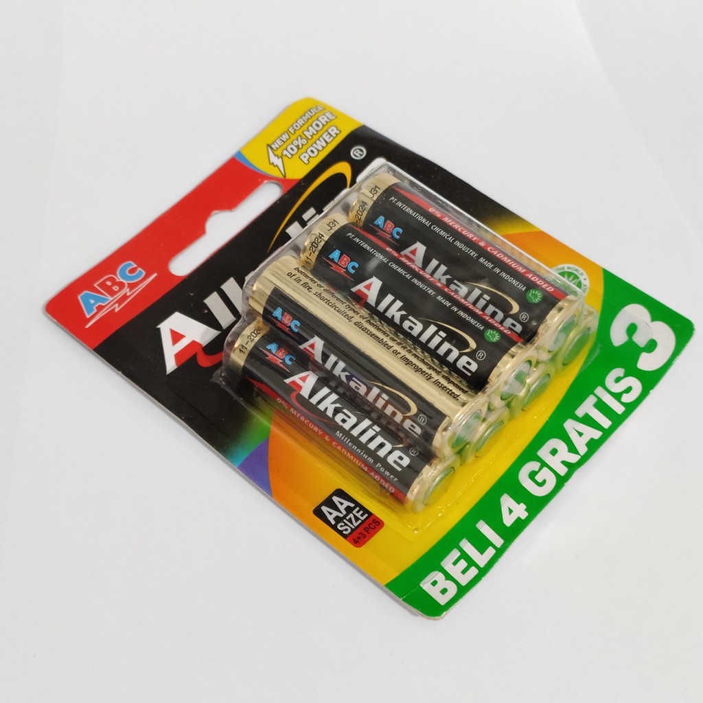BATU BATTERY BATREI ORIGINAL ABC ALKALINE AA A2 ISI 7 PCS ABC A2