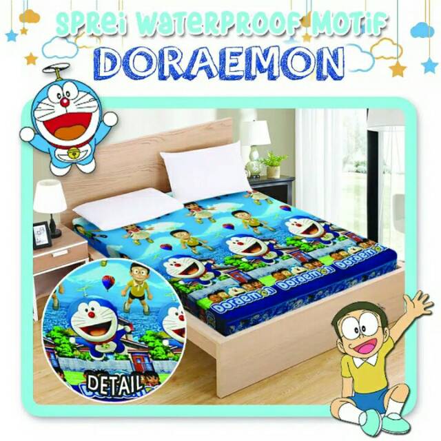 Sprei waterproof motif doraemon uk. 180×200 160 1200