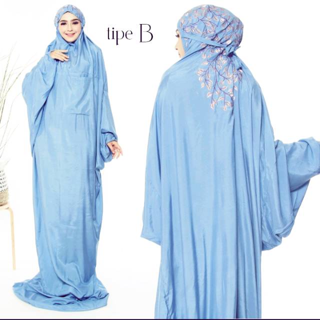 Mukena Bordir Daun Kombinasi